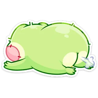 🍑 Desenho animado, Animal, Porco, Engraçado, Fofo, Deitado, Sonolento telegram sticker