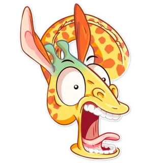 😱 การ์ตูน, สัตว์, ยีราฟ, ตลก, บ้า, ภาพประกอบ, สติกเกอร์ telegram sticker