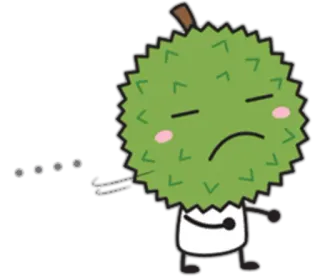 😾 Durian, Owoc, Postać, Słodkie, Animowane telegram sticker