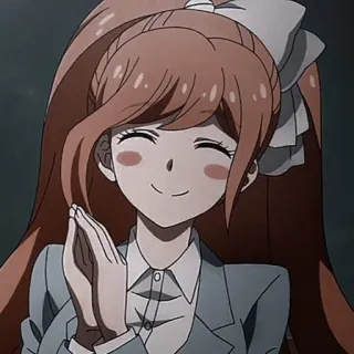 🌟 Hiyoko Saionji Danganronpa アニメ, キャラクター, 西園寺日寄子, ダンガンロンパ, 笑顔, リボン whatsapp sticker