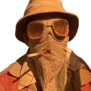 😎 Raoul Duke Fear and Loathing in Las Vegas fear and loathing, raoul duke, johnny depp, drugs, cigarette whatsapp sticker