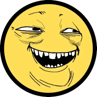 😄 Meme, Trollface, Meme Internet, Drôle, BD, Emoji, Sourire narquois, Visage telegram sticker