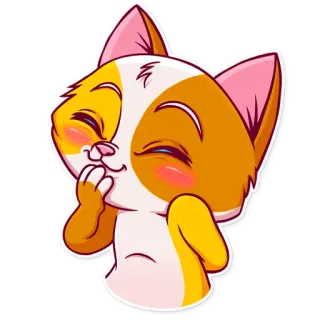 😊 gatto, carino, animale, gattino, animale domestico, adesivo, cartone animato telegram sticker