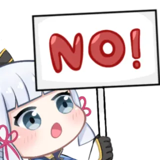 ❌ Ayaka Genshin Impact NO! Anime, Personagem, Video game, Genshin Impact, Ayaka, Não telegram sticker