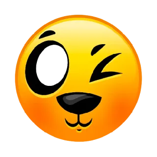 😀 Emoji, Piscadela, Fofo, Rosto, Amarelo, Desenho animado whatsapp sticker