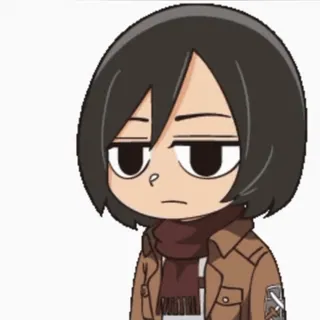 😒 Mikasa Ackerman Attack on Titan Anime, Chibi, Mikasa, L'Attacco dei Giganti telegram sticker