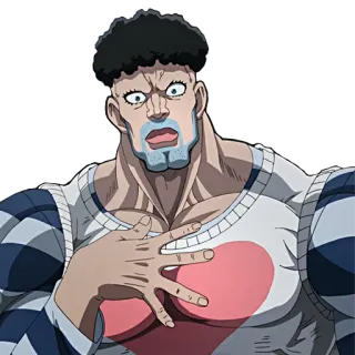 ❤️ Puri-Puri Prisoner One-Punch Man Anime, One-Punch Man, Puri-Puri Prisoner, Personaje, Héroe whatsapp sticker