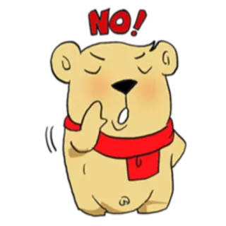 😔 NO! Cartoon, Bär, Stinkefinger, Beleidigend, Unverschämt, Nein telegram sticker