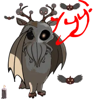 🦉 cthulhu, monstro, fantasia, criatura mítica, demônio, criatura, cervo telegram sticker