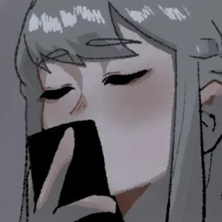 ⛓ アニメ, 女の子, スマホ, 漫画, 白髪, 可愛い telegram sticker