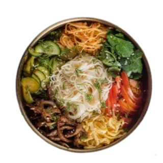 🍜 еда, лапша, миска, корейский, азиатский, здоровый, овощи telegram sticker