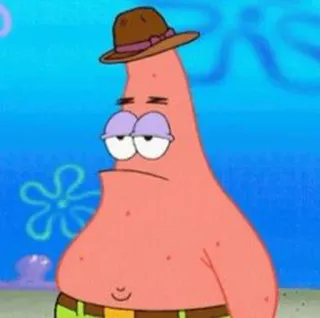 🔐 Patrick Star Spongebob Squarepants Patrick Star, Spongebob Squarepants, cartoon character, animated, funny, meme, hat telegram sticker