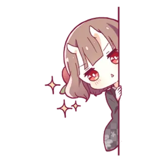 🤔 Anime, Kreskówka, Słodkie, Dziewczyna, Brokat telegram sticker
