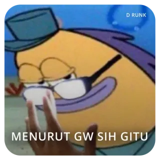 😎 MENURUT GW SIH GITU spongebob, meme, desenho animado, engraçado telegram sticker