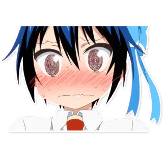 😳 anime, manga, cartone animato, personaggio, ragazza, imbarazzata, arrossire telegram sticker
