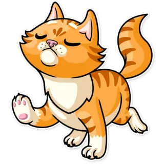 🚶 แมว, ลูกแมว, สัตว์, สีส้ม, น่ารัก, สัตว์เลี้ยง, เดิน whatsapp sticker