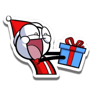 🎁 navidad, regalo, feliz, dibujos animados, celebración, fiesta whatsapp sticker