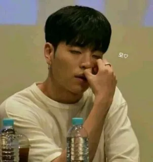 ✨ 모♡ мужчина, скучно, сонный, корейский telegram sticker