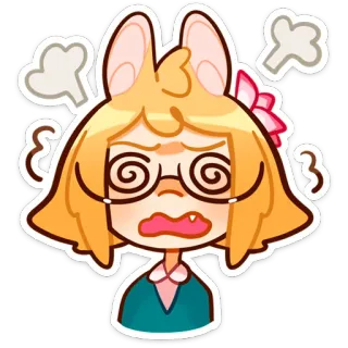😵‍💫 アニメ, イライラ, 怒り, イライラ, 可愛い, ウサギ, ストレス whatsapp sticker