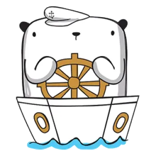 ⛵ Bär, Matrose, Boot, Meer, Kapitän, Schiff, süß, Cartoon telegram sticker