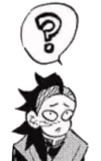 🧐 Anime, Mangá, Ponto de interrogação, Personagem, Preocupado/a, Pensando telegram sticker