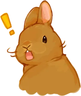 🐰 Tier, Hase, niedlich, Kaninchen, Cartoon, Ausruf whatsapp sticker