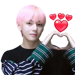 ❤️ V k팝, 가수, 하트, 사랑, 아이돌, bts, 태형 telegram sticker