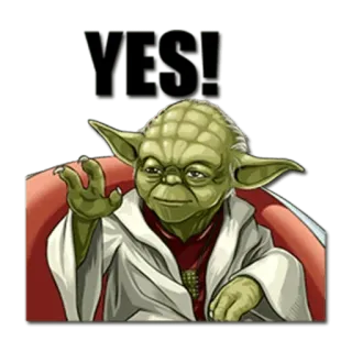 👍 Yoda Star Wars YES! Jedi, Maestro, Verde, Alieno, D'accordo telegram sticker