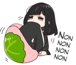 😋 NON NON NON NON Dibujos animados, Anime, Chica, Llorando, Triste, Manga whatsapp sticker