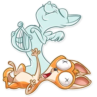 😵 การ์ตูน, สุนัขจิ้งจอก, ผี, ความตาย, ตัวการ์ตูน, อารมณ์ขัน telegram sticker