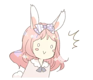 🐰 coniglio, ragazza, kawaii, carino, anime, rosa telegram sticker