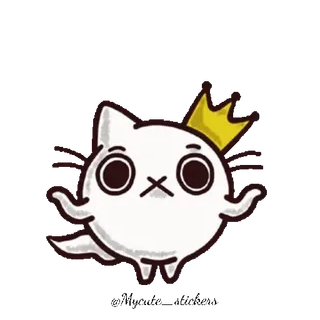 🤷♀ 猫, 鬼, 皇冠, 可爱, 卡通, 贴纸, 卡哇伊 telegram sticker