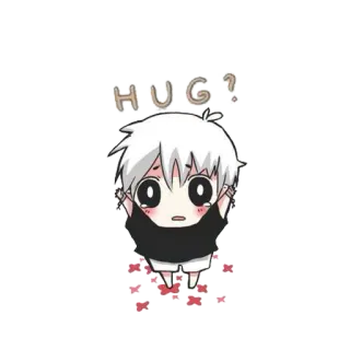🈯 HUG? Anime, Niedlich, Umarmung, Manga, Frage telegram sticker