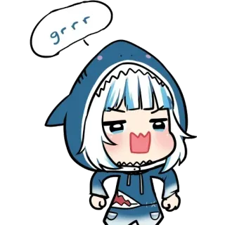 😌 Gawr Gura grrr Anime, Tubarão, Vtuber, Fofo, Gawr Gura telegram sticker