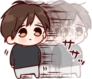 🎭 ササッ Chibi, Anime, Manga, Cartone animato, Carino, Arrossire, Linee di velocità telegram sticker