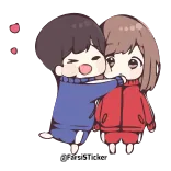 ❤️ คู่รัก, กอด, ความรัก, ความรักใคร่, การ์ตูน, น่ารัก, ความสัมพันธ์ telegram sticker