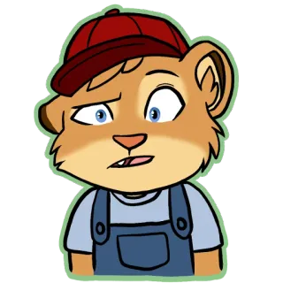 😕 Dessin animé, Personnage, Anthropomorphe, Furry, Animal, Illustration, Sticker telegram sticker