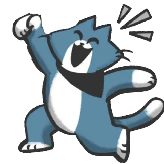 😃 gato, dibujo animado, feliz, animal, pegatina telegram sticker