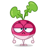 🤦 radis, légume, dessin animé, nourriture telegram sticker