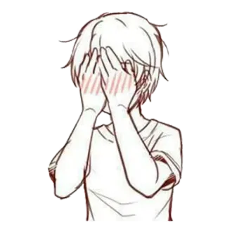 😳 anime, blushing, boy, shy telegram sticker