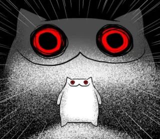 🐱 gato, assustador, terror, olhos, animal, sinistro telegram sticker