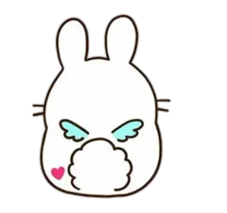 😇 злой, кролик, мультфильм, милый, сердце, иллюстрация, эмодзи telegram sticker