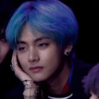 ⚔ V V, BTS, Kpop, K-Pop, Sänger, blaue Haare, Idol telegram sticker