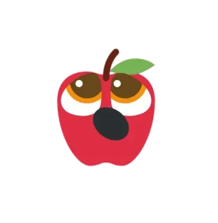 🍎 manzana, fruta, dibujo animado, expresión, impactado telegram sticker