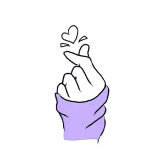 🤍 Herz, Liebe, Fingerherz, Handzeichen, Koreanisches Herz, Symbol whatsapp sticker