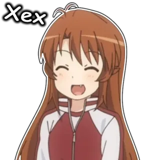😀 Xex Anime, Mädchen, Süß, Lächelnd, Cartoon, Charakter telegram sticker