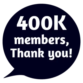 ❤ 400K members, Thank you! Feier, Community, Danke, Meilenstein, Mitglieder whatsapp sticker