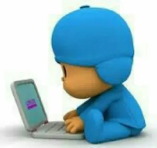 💙 Pocoyo мультфильм, Pocoyo, ребенок, компьютер, анимация telegram sticker