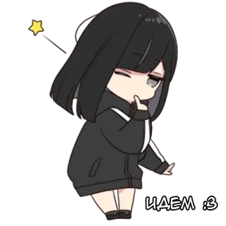 🤗 ИДЕМ :3 Chibi, Anime, Lindo, Chica, Dibujo animado, Pegatina telegram sticker