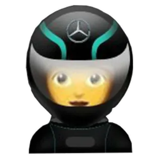 👩‍🚀 แข่งรถ, หมวกกันน็อค, สูตร 1, อีโมจิ, เมอร์เซเดส telegram sticker
